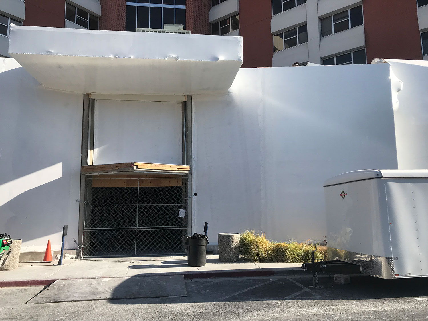 argenta-hall-blast-damage-after-shrink-wrapping Shrink Wrap Natural Disaster Relief